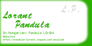 lorant pandula business card